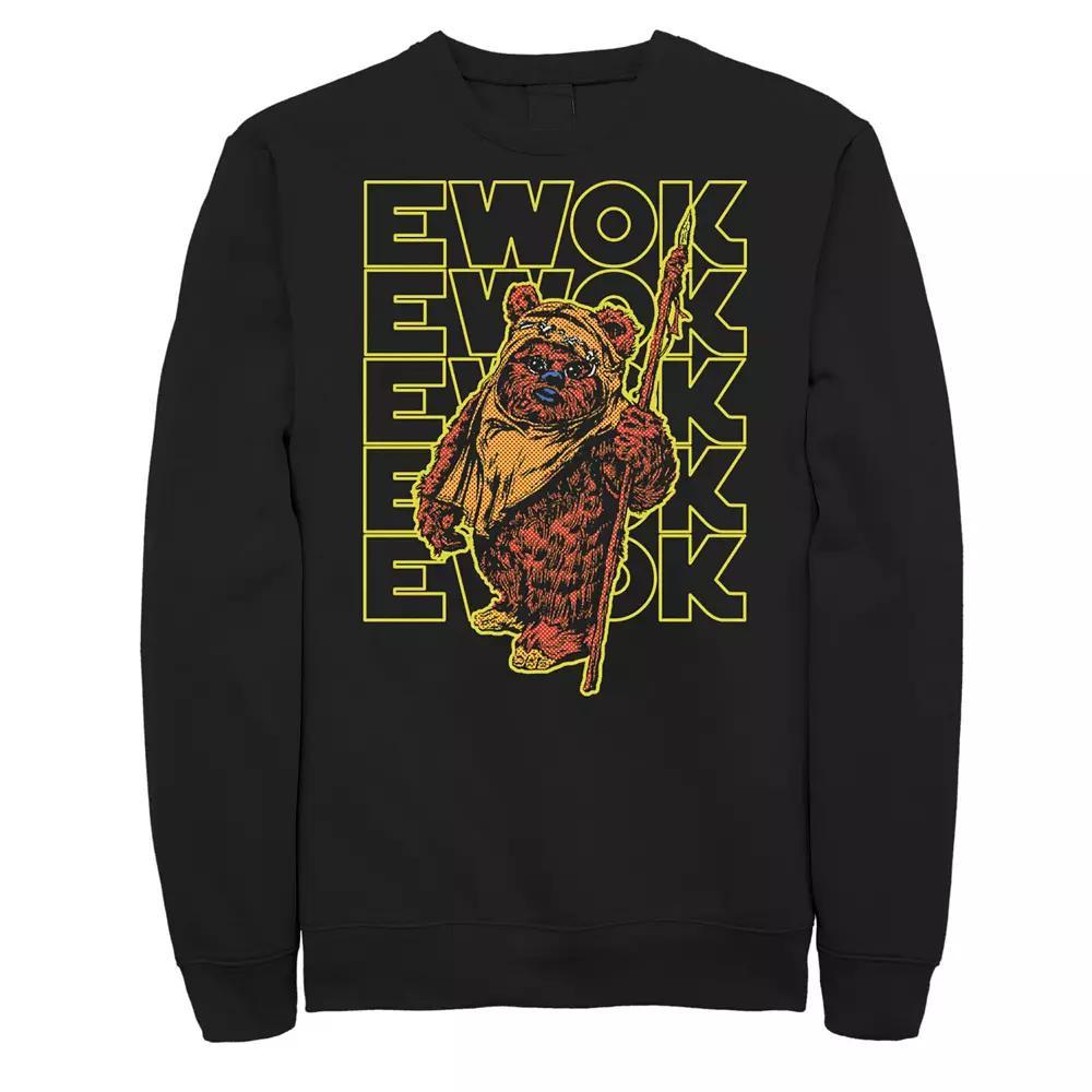 Big & Tall Star Wars Retro Ewok Big Halftones Sweatshirt, Men's, Size: 5XL, Black Product Image