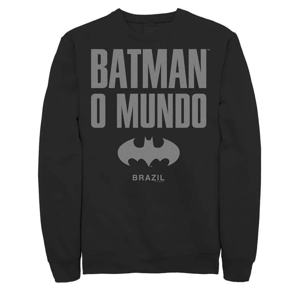 Men's Batman: O Mundo Word Stack Icon Sweatshirt, Size: XL, Black Product Image