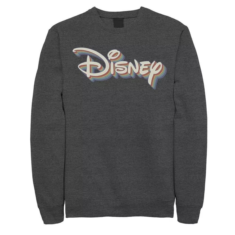 Men's Disney Rainbow 3D Logo Sweatshirt, Size: XL, Grey Heather Product Image