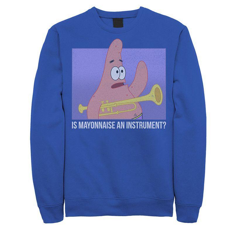 Men's Spongebob Patrick Is Mayonnaise An Instrument Sweatshirt, Size: Large, Red Product Image