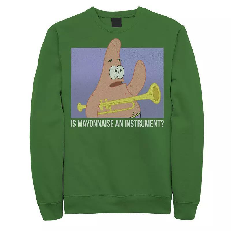 Men's Spongebob Patrick Is Mayonnaise An Instrument Sweatshirt, Size: Large, Red Product Image