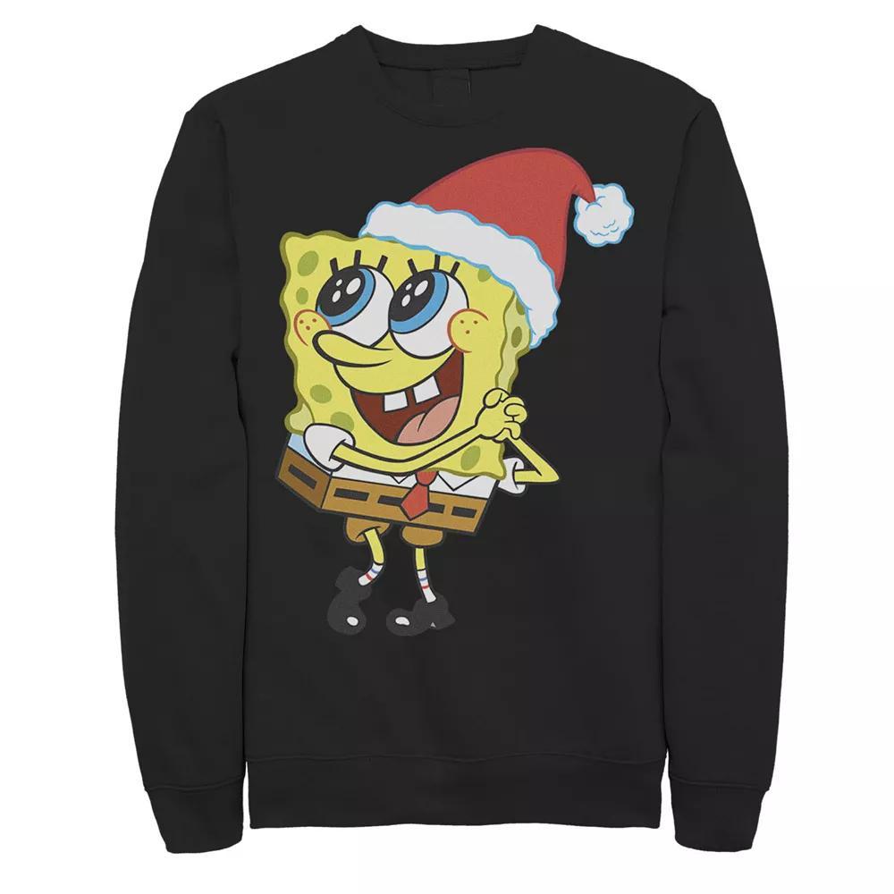 Men's Nickelodeon SpongeBob SquarePants Santa Hat Sweatshirt, Size: 3XL, Blue Product Image