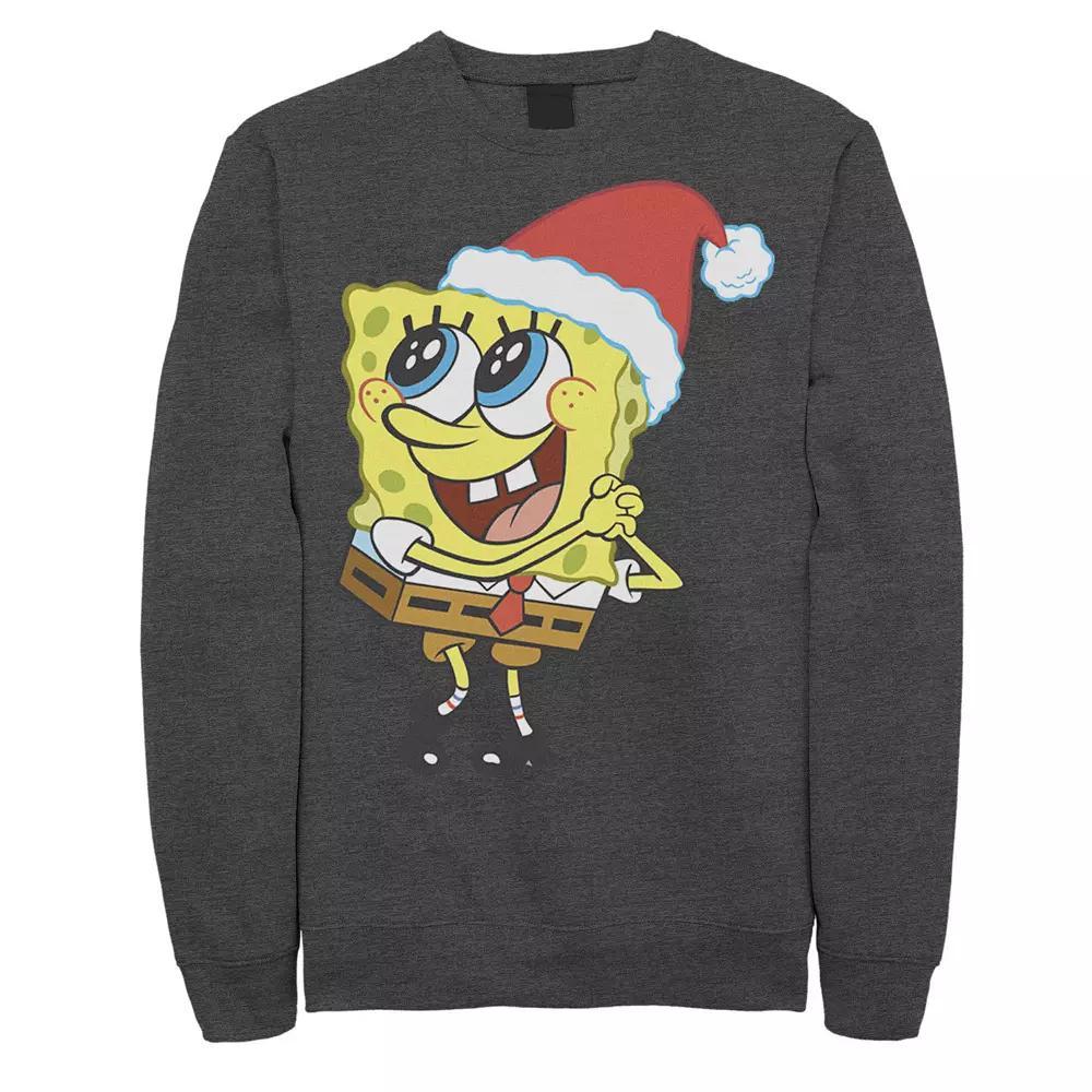 Men's Nickelodeon SpongeBob SquarePants Santa Hat Sweatshirt, Size: 3XL, Blue Product Image