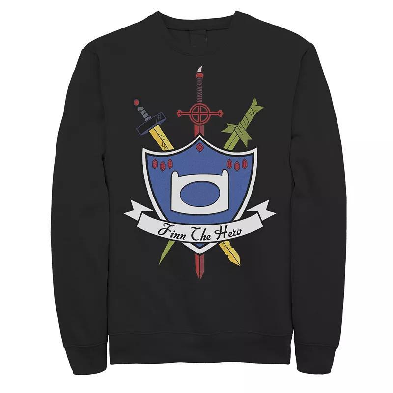 Men's Cartoon Network Adventure Time Finn The Hero Sweatshirt, Size: Large, Black Product Image