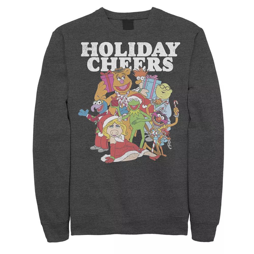 Men's Disney Christmas The Muppets Holiday Cheers Sweatshirt, Size: Large, Grey Heather Product Image