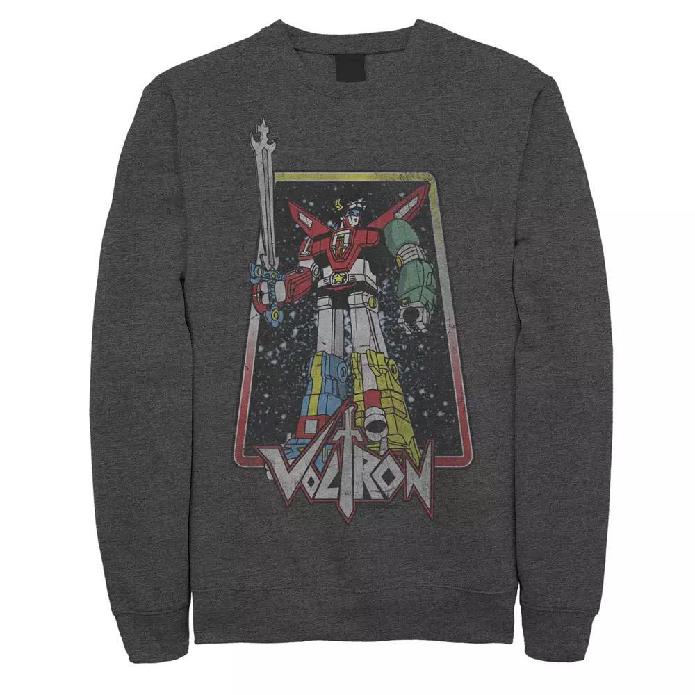 Men's Voltron: Retro Defender Stance Square Graphic Fleece, Size: Medium, Grey Heather Product Image