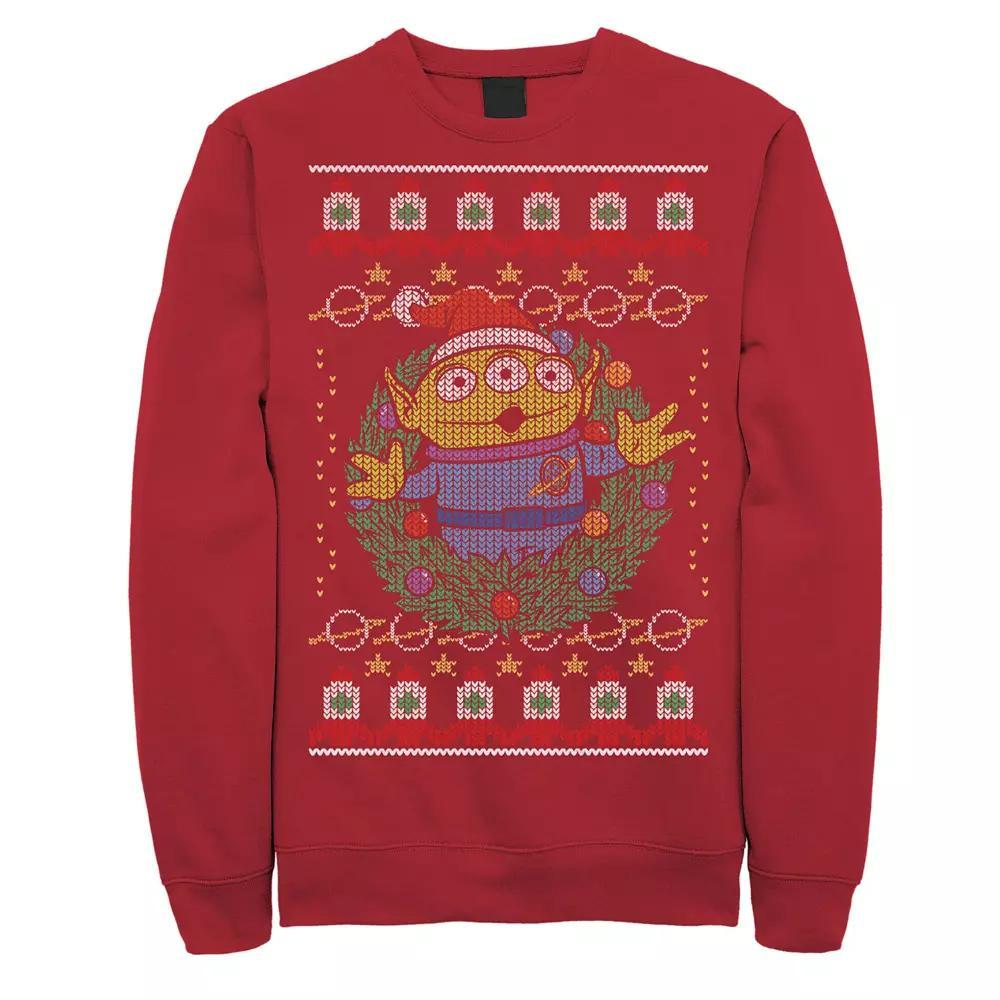 Disney / Pixar's Toy Story Alien Men's Greetings Ugly Christmas StyleSweatshirt, Size: 3XL, Red Product Image