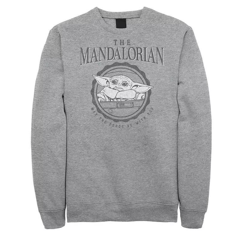 Big & Tall Star Wars The Mandalorian Grogu May The Force Be With You Fleece Sweatshirt, Men's, Size: XXL Tall, Athletic Grey Product Image