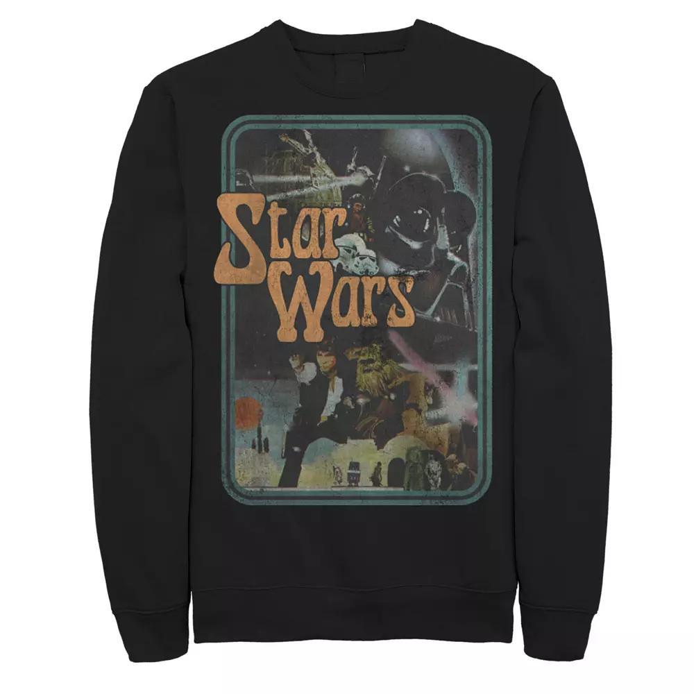 Men's Star Wars Vintage Style Group Portrait Sweatshirt, Size: Large, Black Product Image