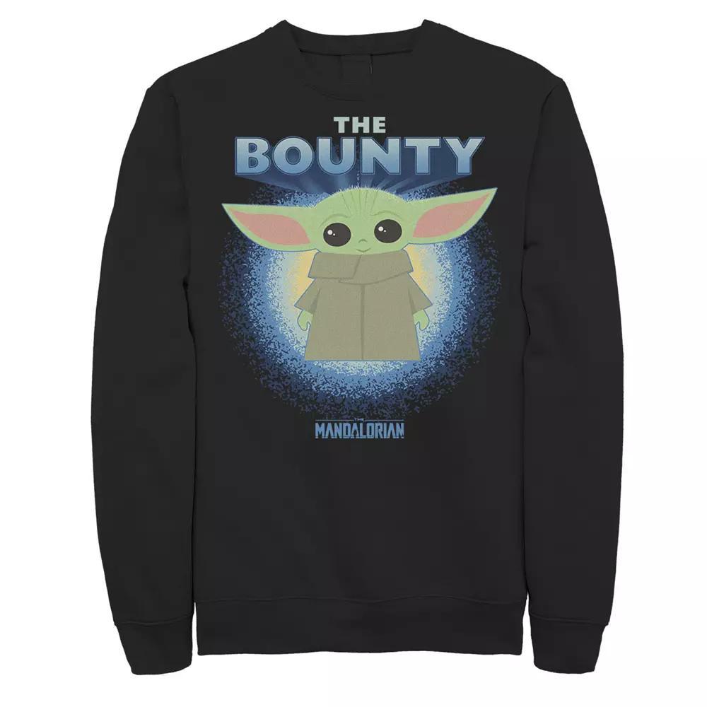 Men's Star Wars The Mandalorian The Child The Bounty Cartoon Sweatshirt, Size: Medium, Black Product Image