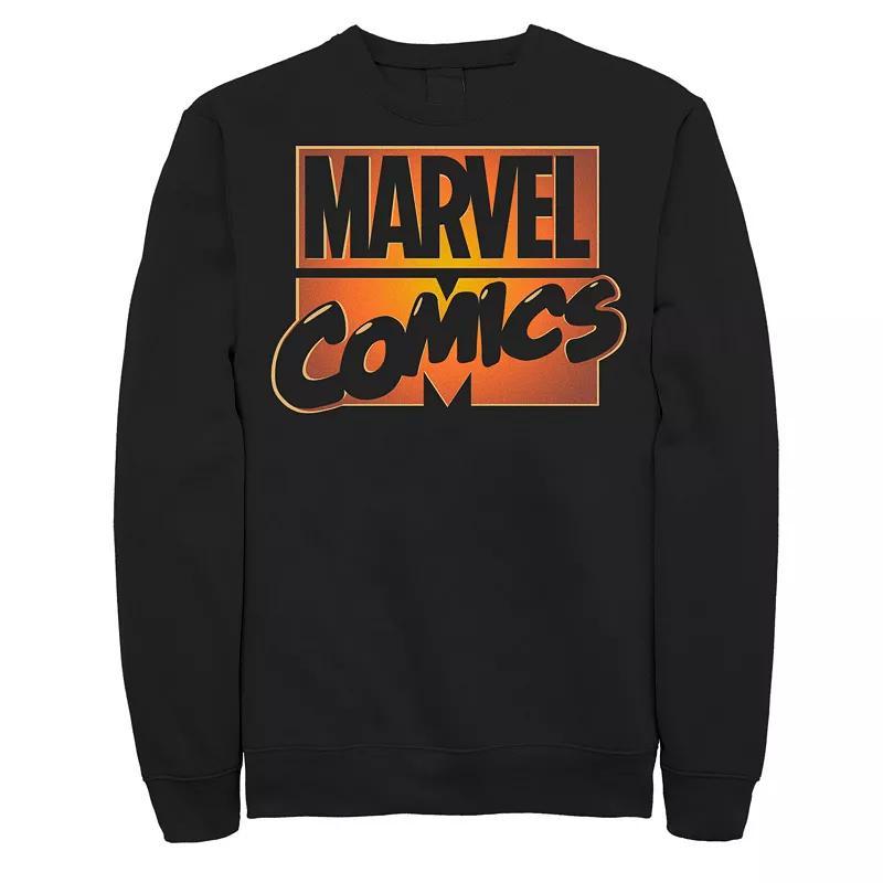 Men's Marvel Comics Orange Glow Halloween Logo Sweatshirt, Size: XXL, Black Product Image