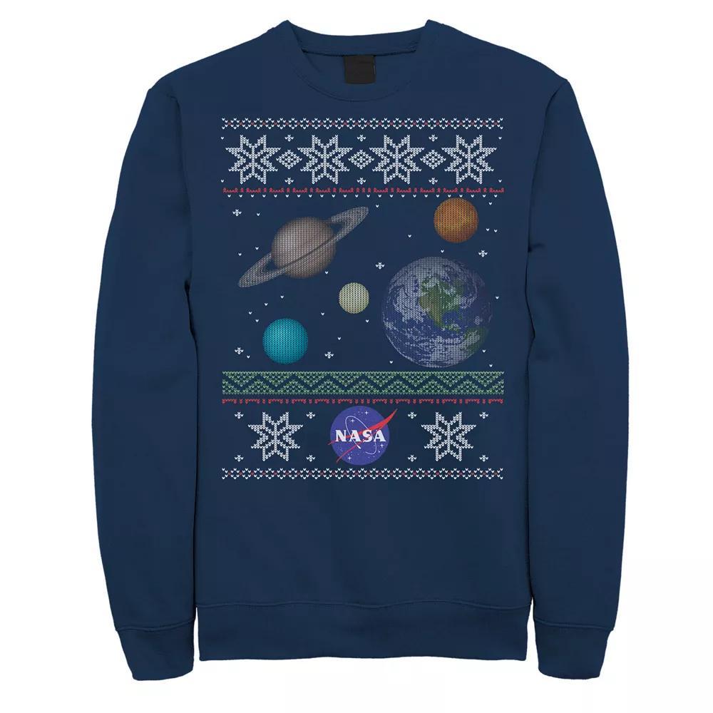 Men's NASA Solar System Christmas Sweatshirt, Size: XL, Blue Product Image