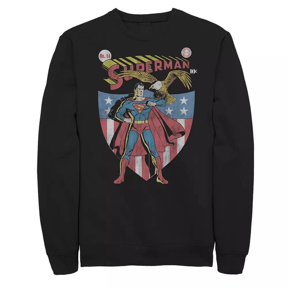 Big & Tall DC Comics Superman Vintage Crest Sweatshirt, Men's, Size: Large Tall, Black Product Image