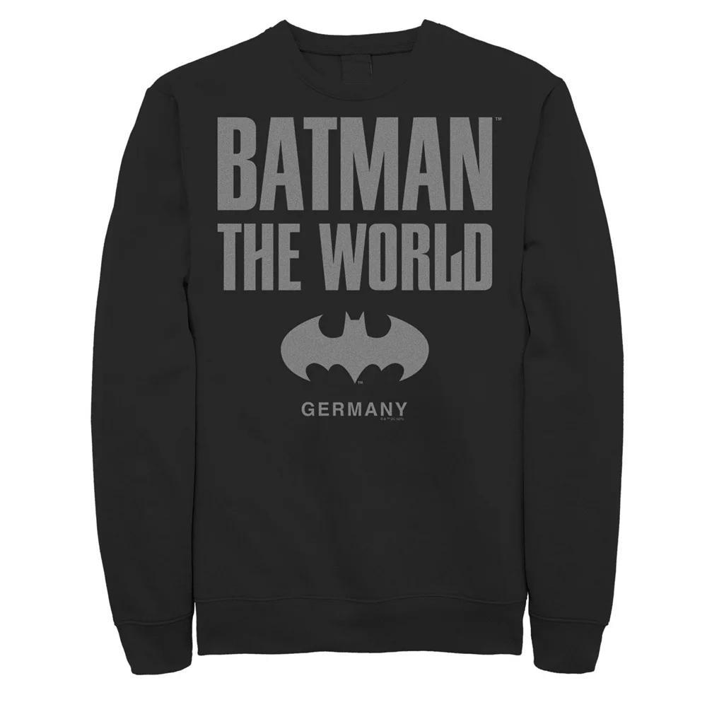 Men's Batman: The World Germany Icon Logo Sweatshirt, Size: Large, Black Product Image