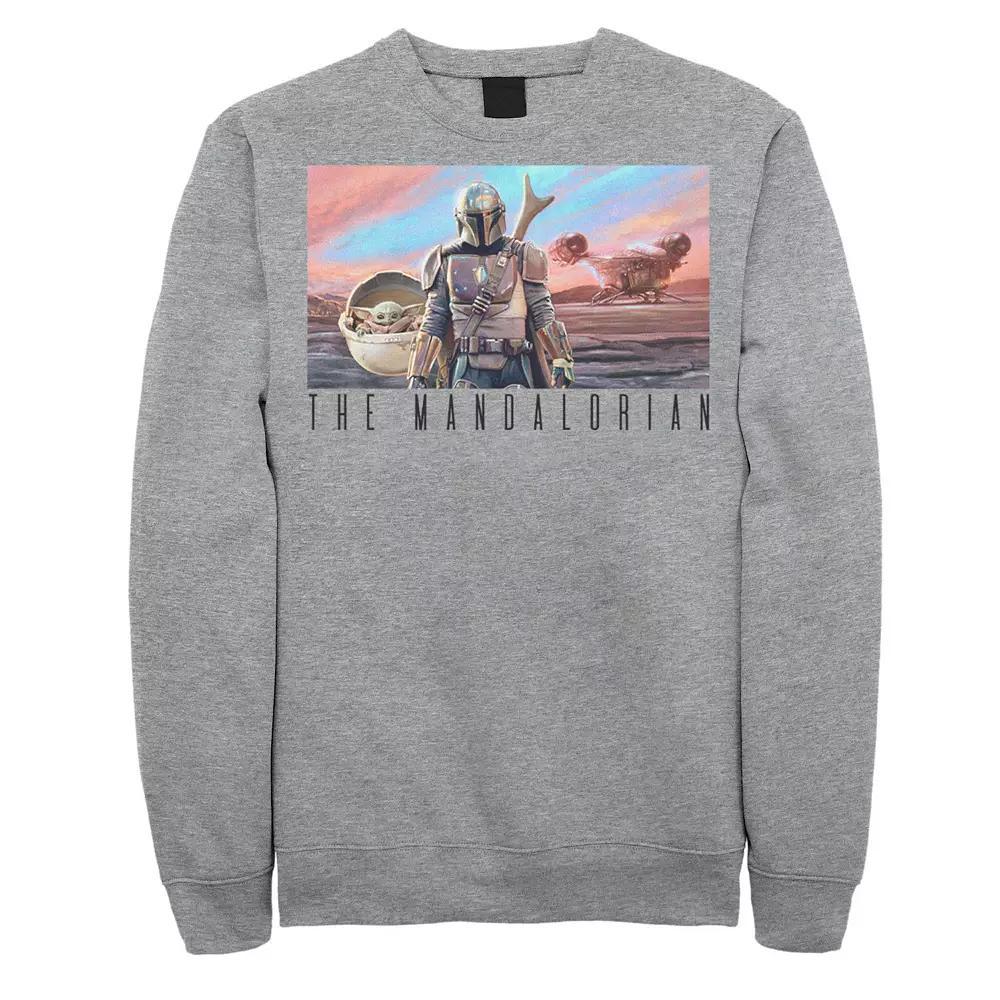 Men's The Mandalorian Colorful Poster Sweatshirt, Size: Medium, Athletic Grey Product Image