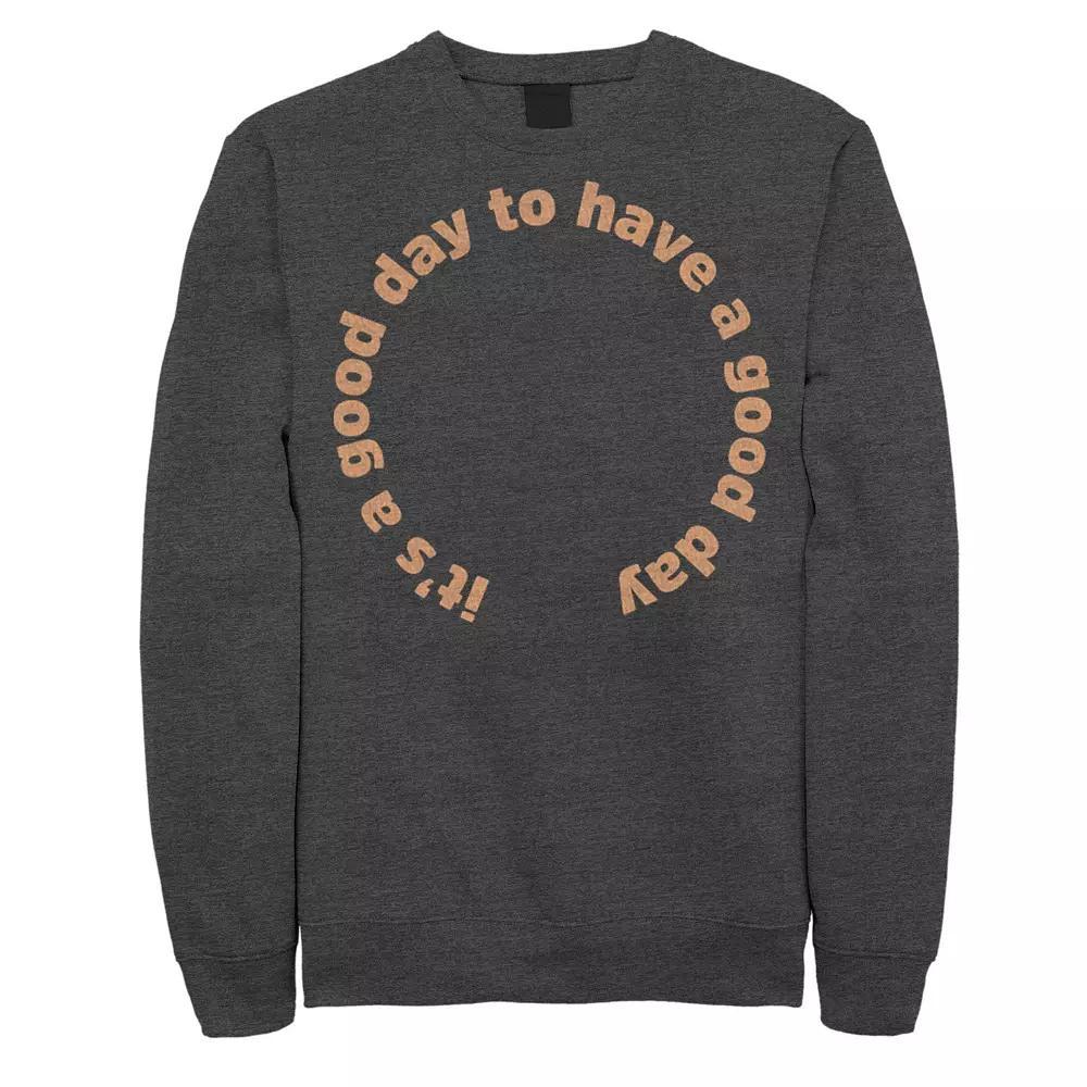 Men's Fifth Sun Good Day Text Circle Sweatshirt, Size: Large, Grey Heather Product Image
