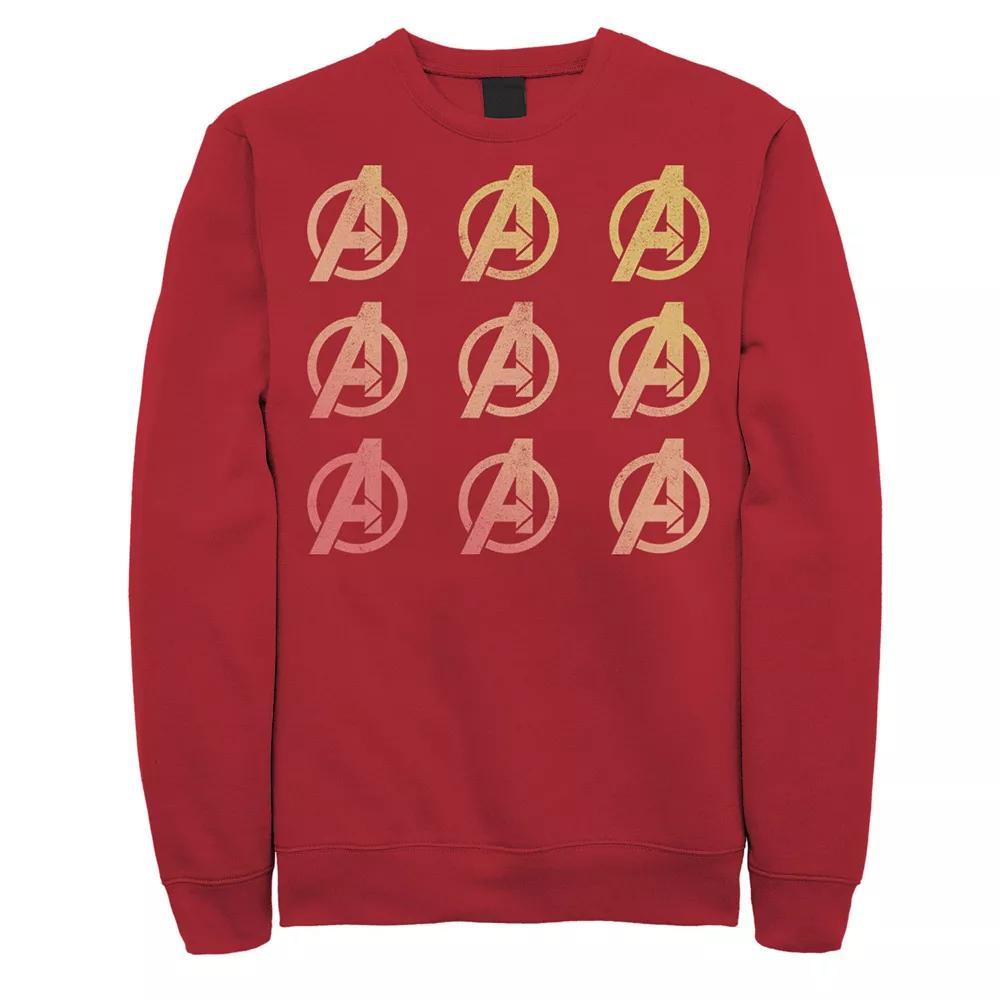 Men's Marvel Avengers Gradient Logo Stack Sweatshirt, Size: Large, Red Product Image