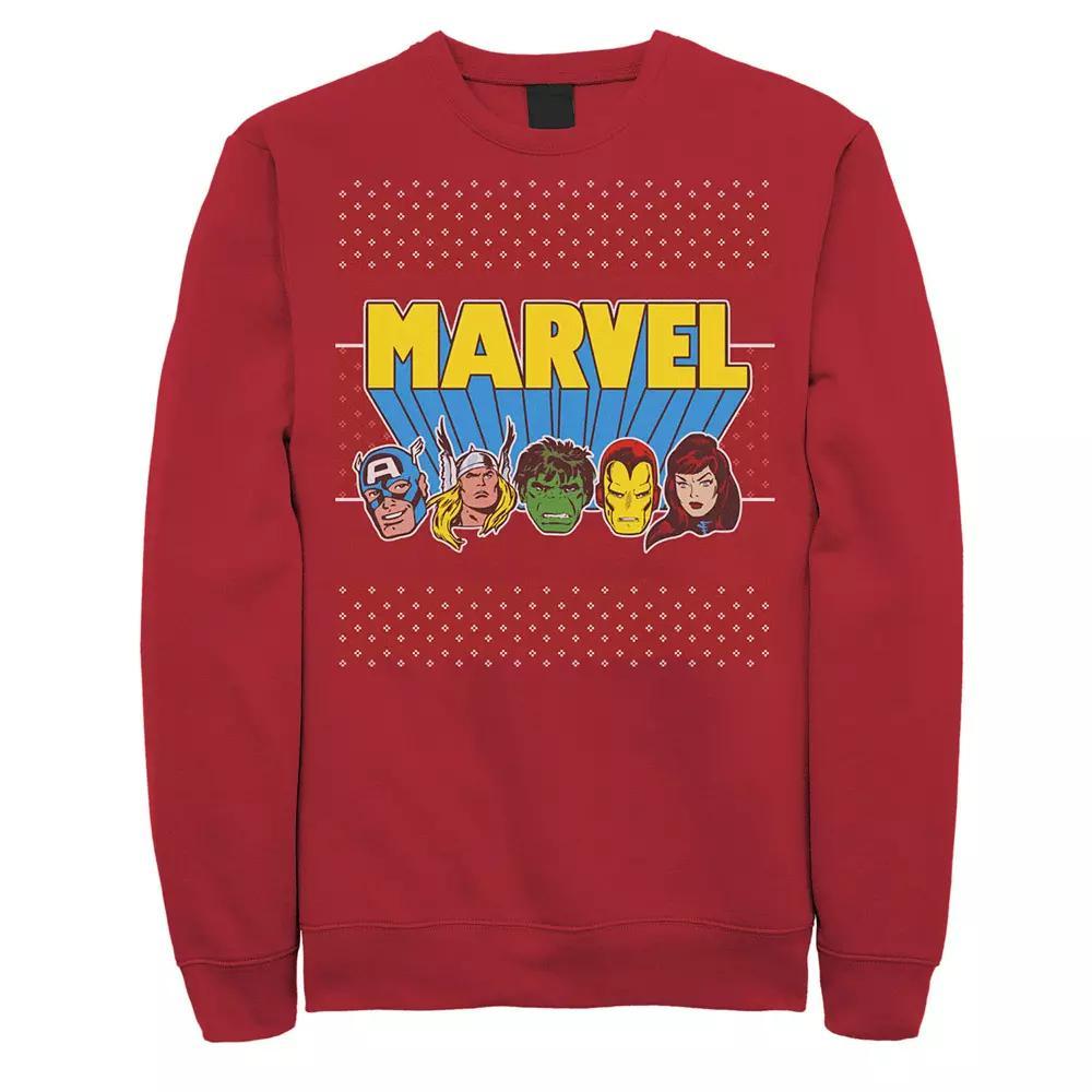 Men's Marvel Avengers Classic Ugly Christmas Sweatshirt, Size: Medium, Red Product Image