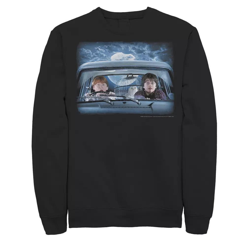Men's Harry Potter Ron & Harry In The Flying Car Sweatshirt, Size: Medium, Black Product Image