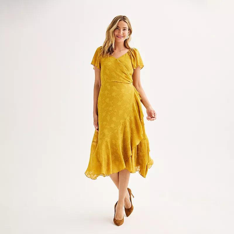Women's Nanette Lepore Wrap Style Bella Dobby Dress, Size: 16, Chai Product Image