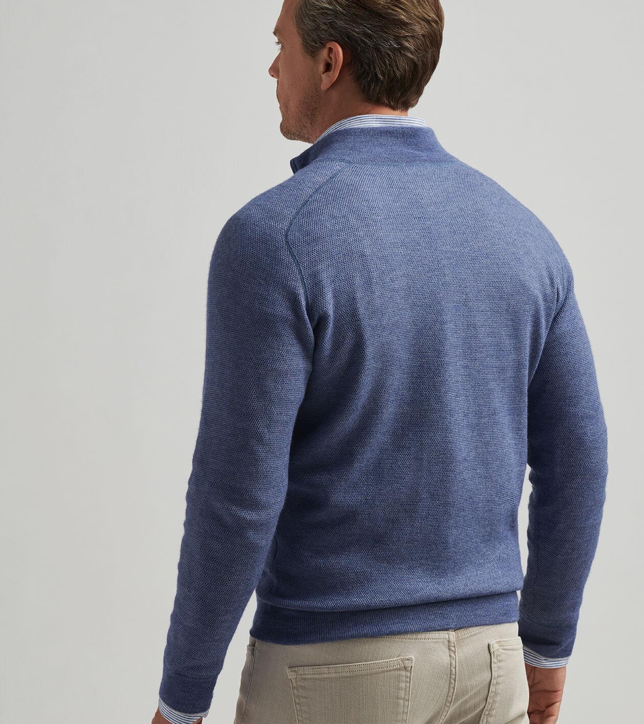 Voyager Cashmere-Silk Saddle Shoulder Quarter Zip Product Image