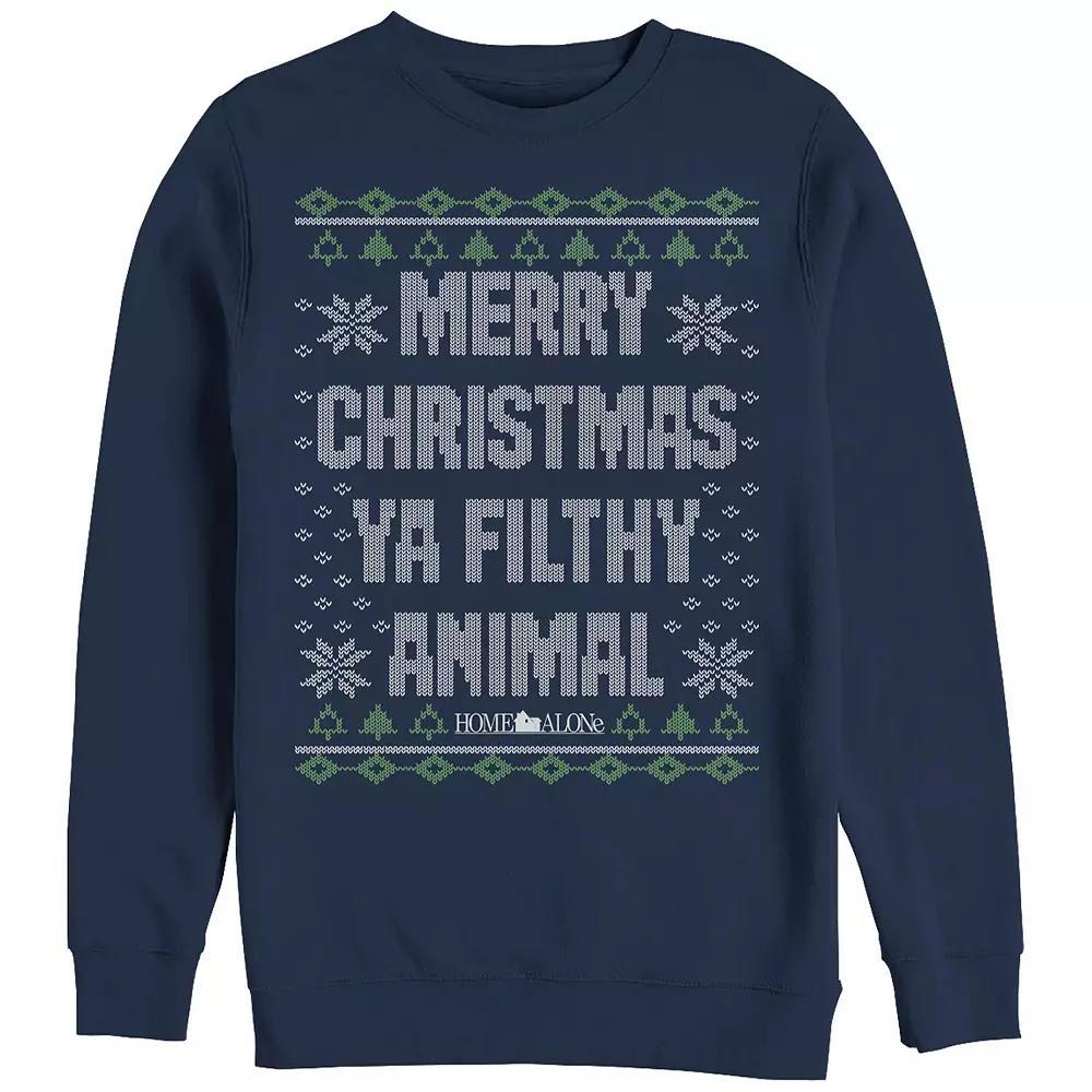 Big & Tall Home Alone Merry Christmas Ya Filthy Animal Sweater Graphic Fleece, Men's, Size: XXL, Red Product Image