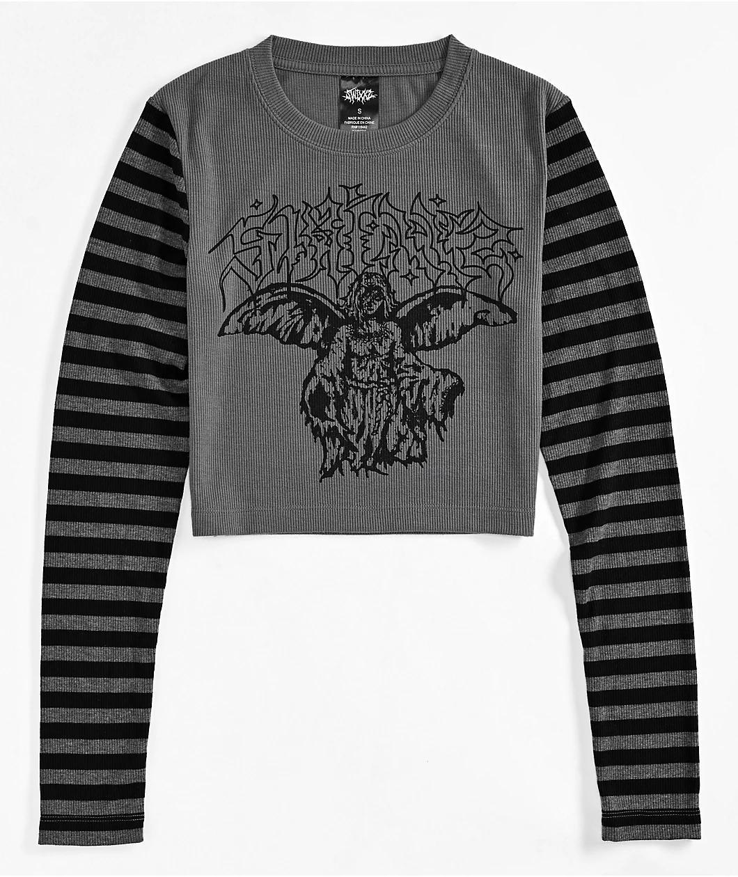 SWIXXZ Heavenly Grey Stripe Long Sleeve T-Shirt Product Image