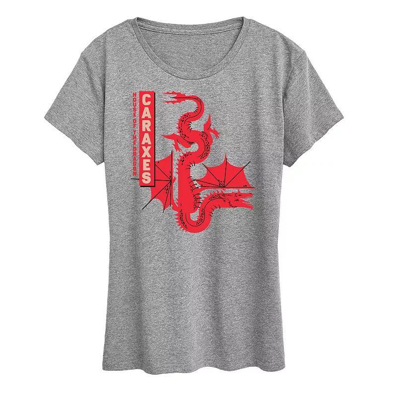 Womens House of the Dragon Caraxes Dragon Graphic Tee Grey Gray Product Image