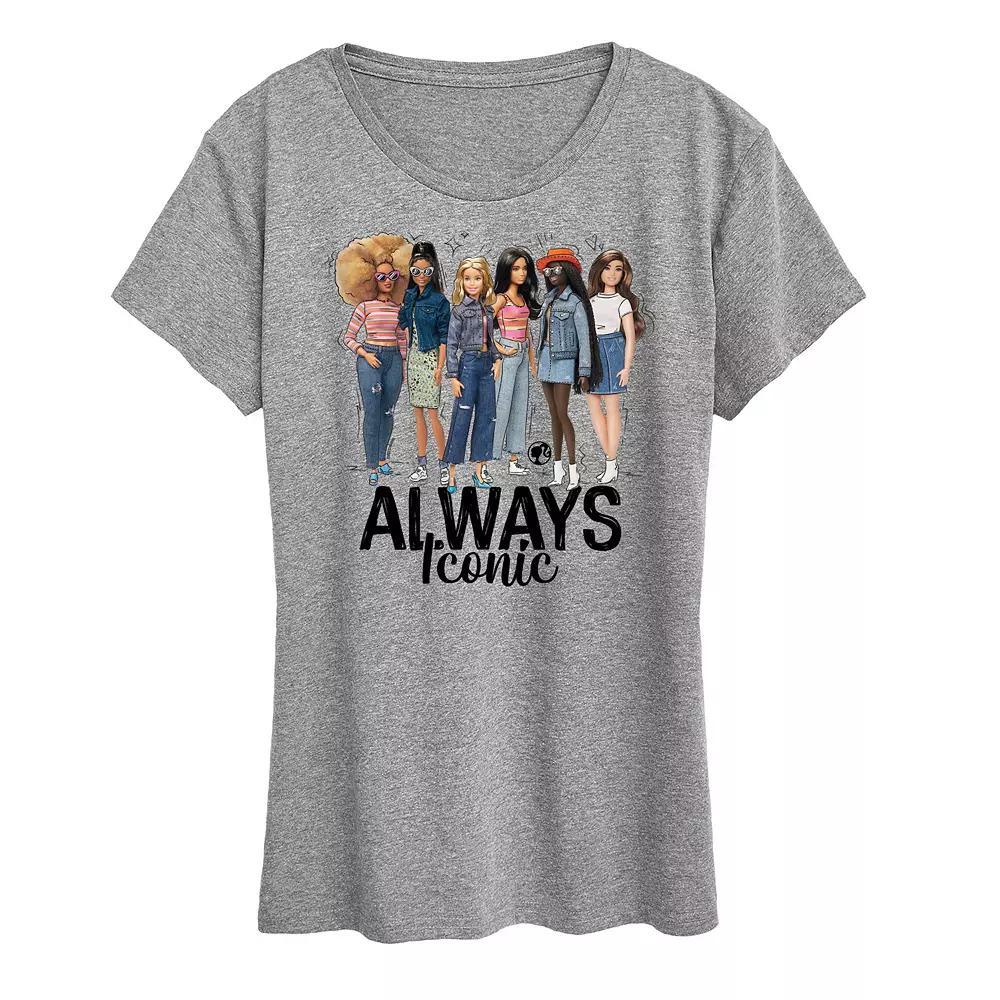 Womens Barbie Always Iconic Graphic Tee Grey Gray Product Image