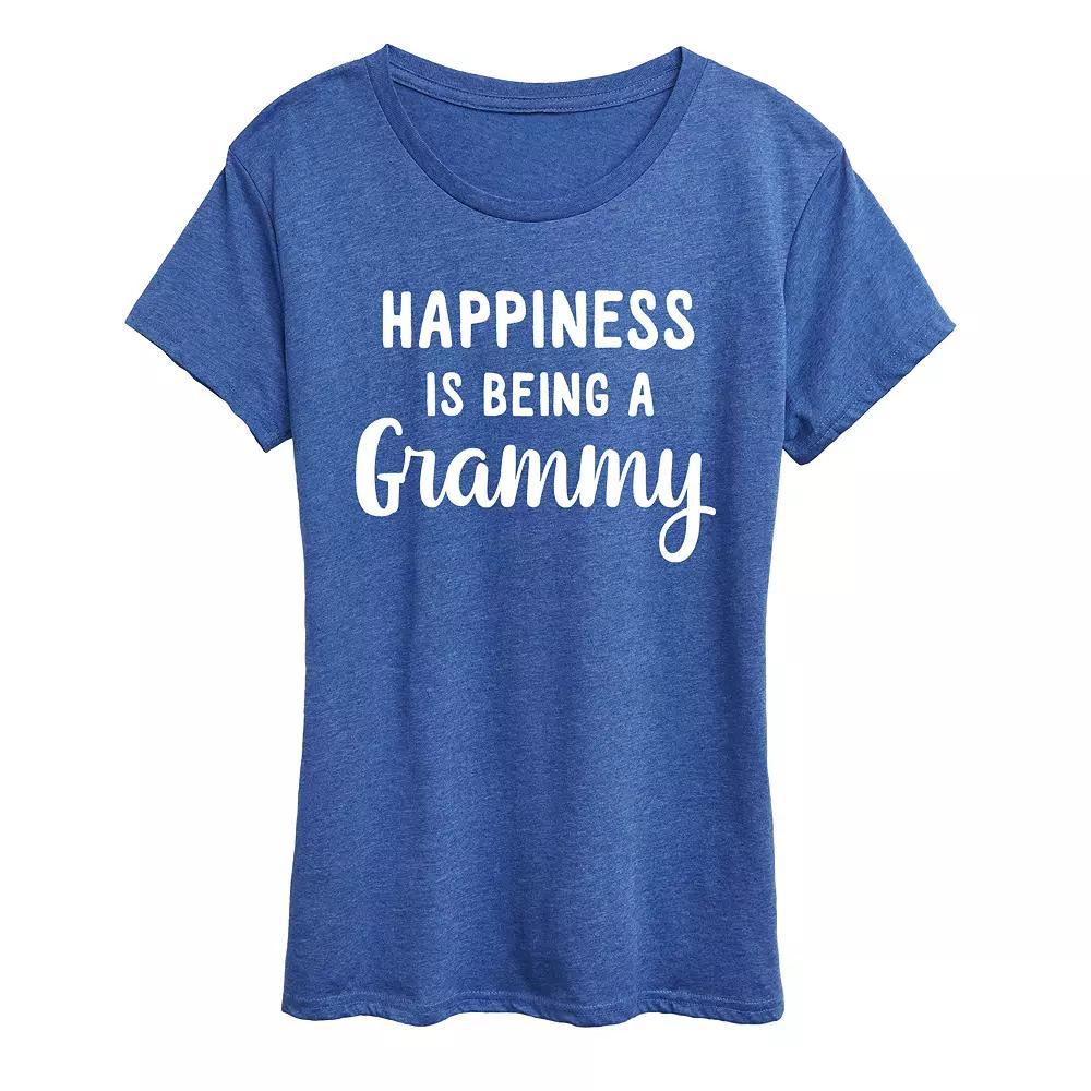 Womens Happiness is Being a Grammy Graphic Tee, Girls Blue Product Image