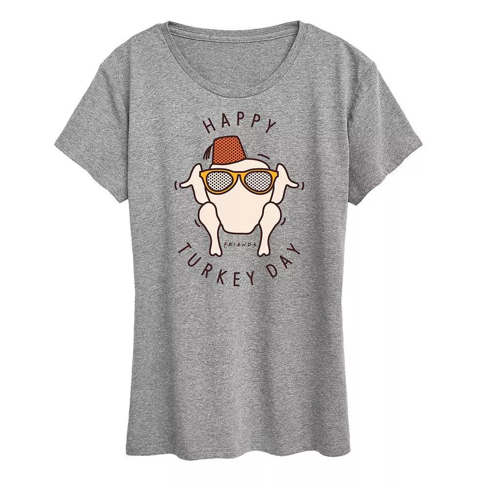 Women's Friends Happy Turkey Day Graphic Tee, Girl's, Size: Small, White Product Image