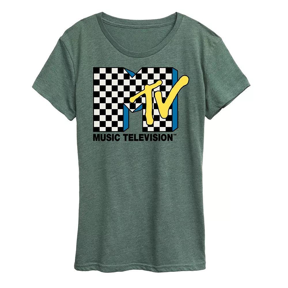 Womens MTV Checkered Logo Graphic Tee, Girls Product Image