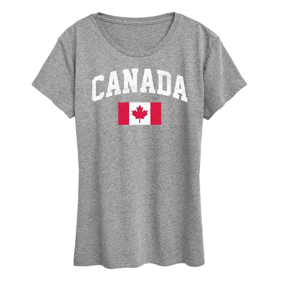 Women's Canada Flag Graphic Tee, Size: Small, Blue Product Image
