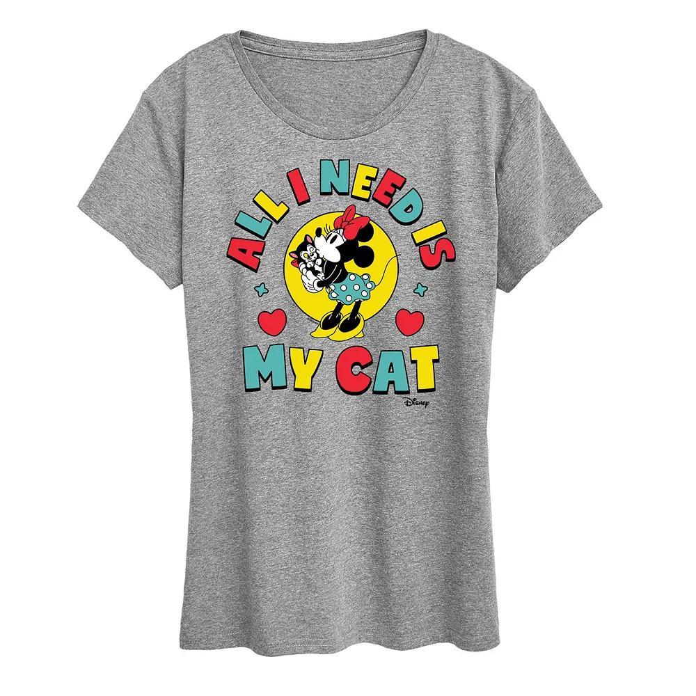 Disneys Bambi Womens Plants Graphic Tee Grey Gray Product Image