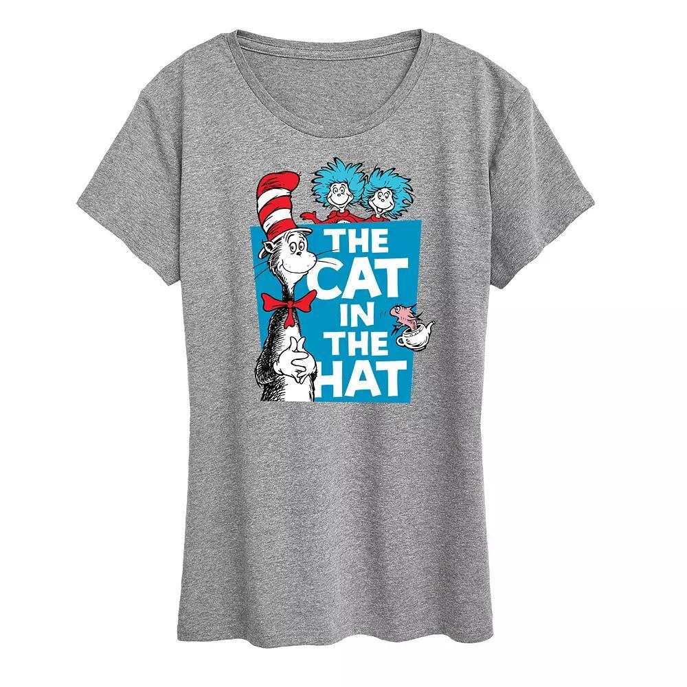 Women's Dr. Seuss Cat In The Hat Graphic Tee, Size: XXL, Grey Gray Product Image