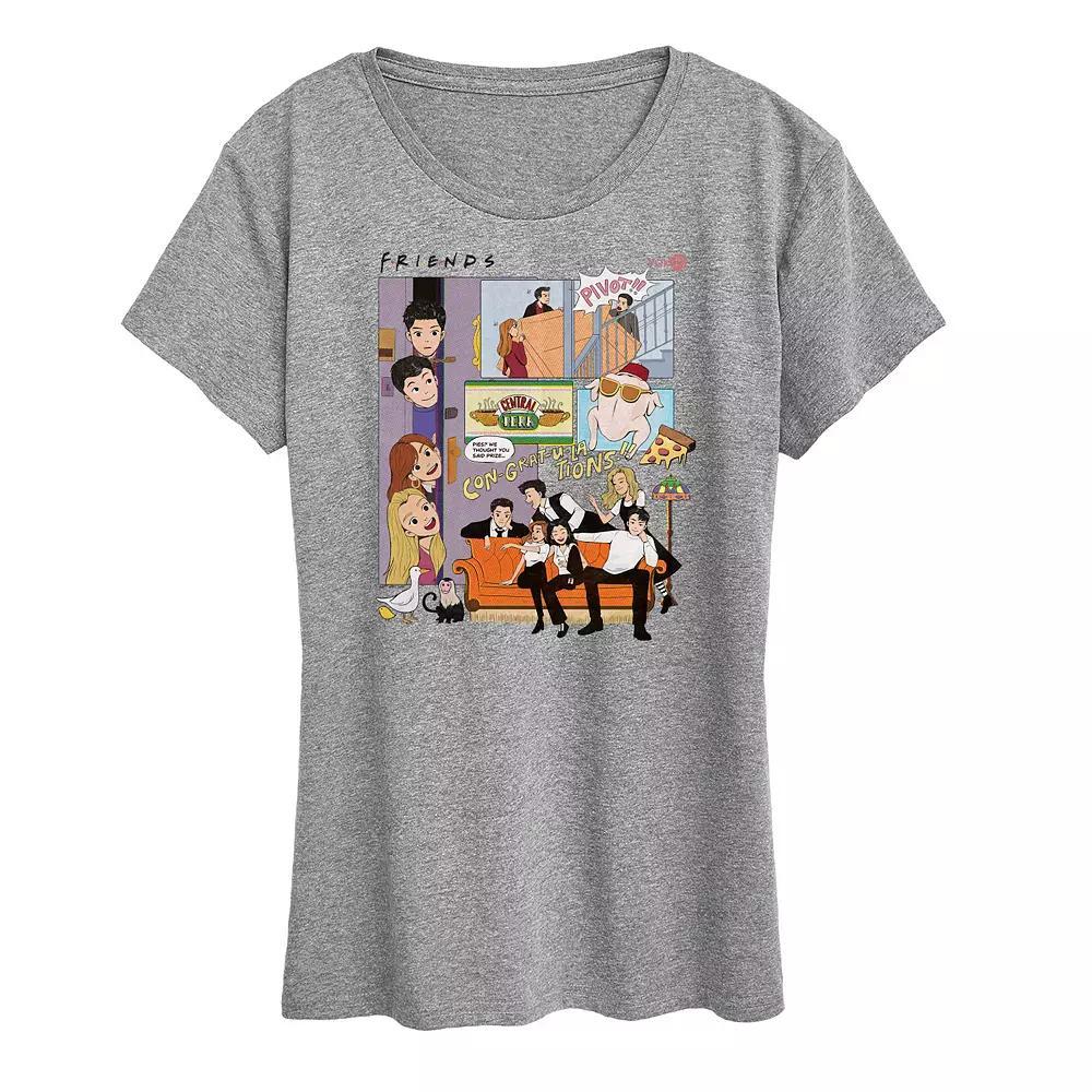 Disneys Minnie Mouse Womens Clover Grid Graphic Tee Grey Gray Product Image