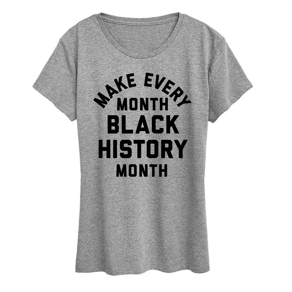 Women's Black History Month Graphic Tee, Size: XXL, Grey Gray Product Image