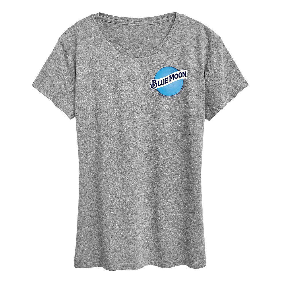 Womens Blue Moon Round Logo Graphic Tee Grey Gray Product Image