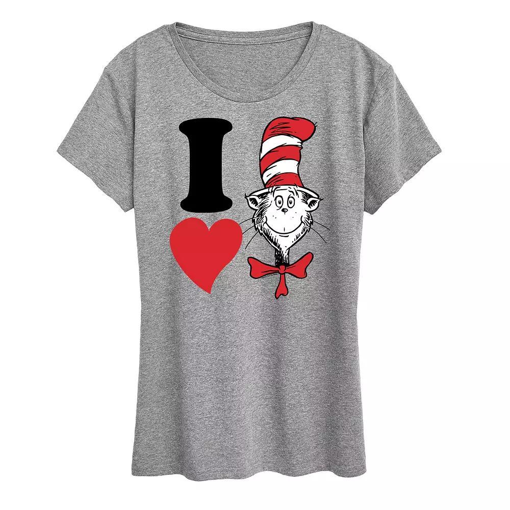 Womens Dr. Seuss I Love Cat In The Hat Graphic Tee Product Image