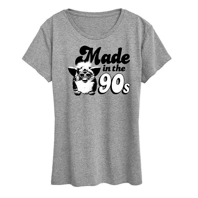 Womens Furby Made In The 90s Graphic Tee Grey Royal Blue Product Image