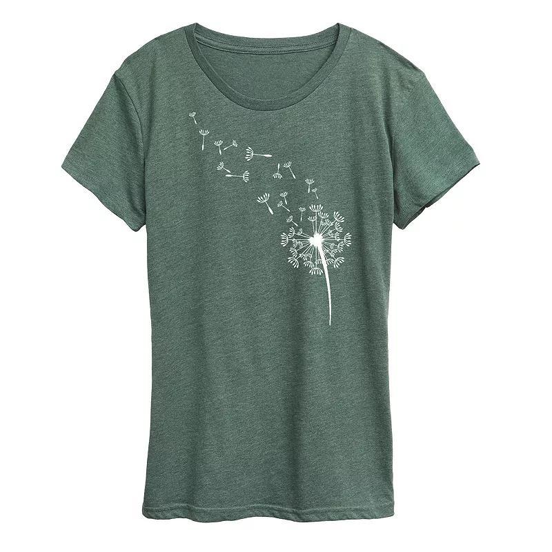 Womens Dandelion Seeds Graphic Tee Blue Product Image