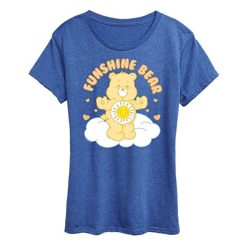 Womens Care Bears Funshine Bear Graphic Tee, Girls Grey Royal Blue Product Image