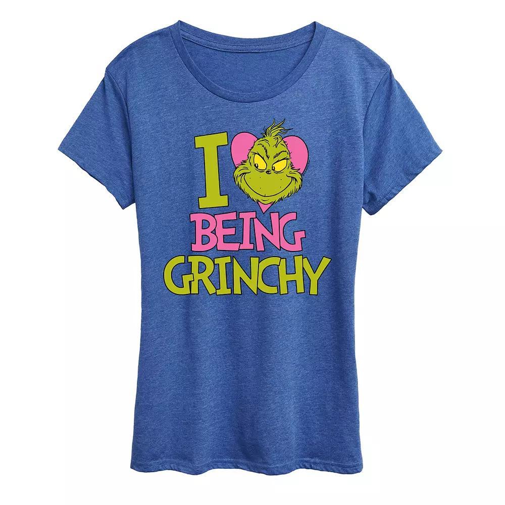 Womens Grinch I Love Being Grinchy Graphic Tee Product Image
