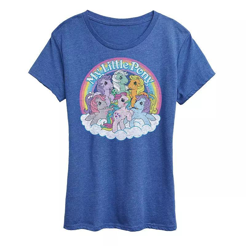Plus Pickleball Club Graphic Tee, Womens Grey Royal Blue Product Image