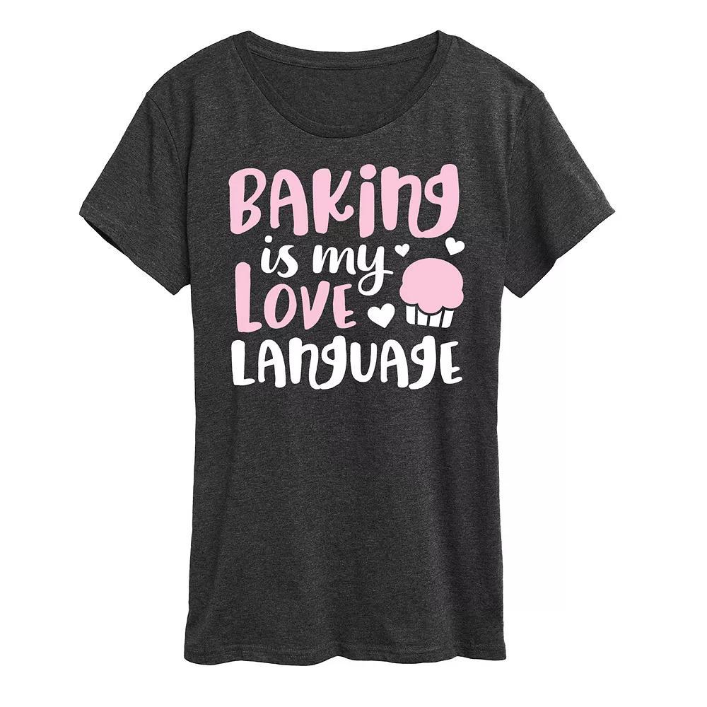 Women's Baking Is My Love Language Graphic Tee, Size: Medium, Grey Green Product Image