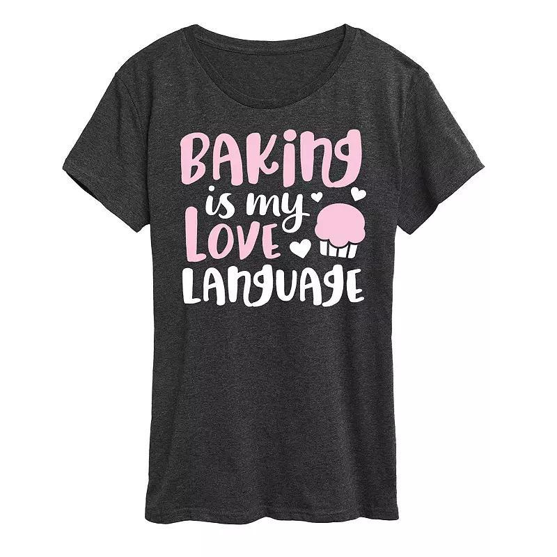 Women's Baking Is My Love Language Graphic Tee, Size: Medium, Grey Green Product Image