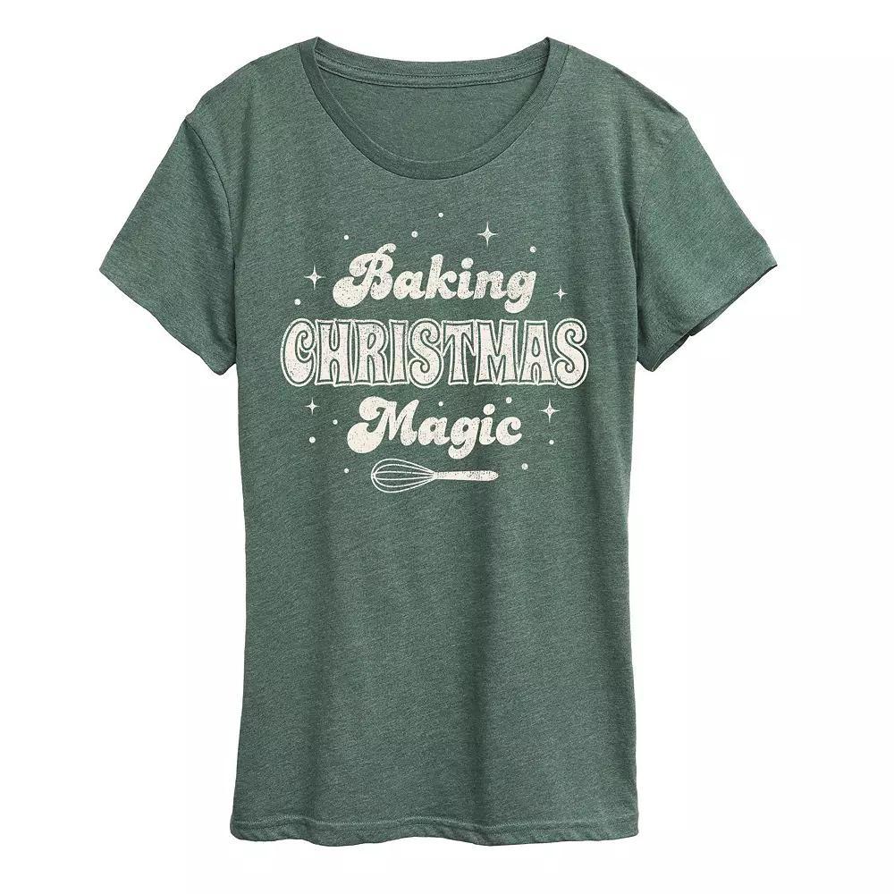 Women's Baking Christmas Magic Graphic Tee, Girl's, Size: XL, Grey Green Product Image