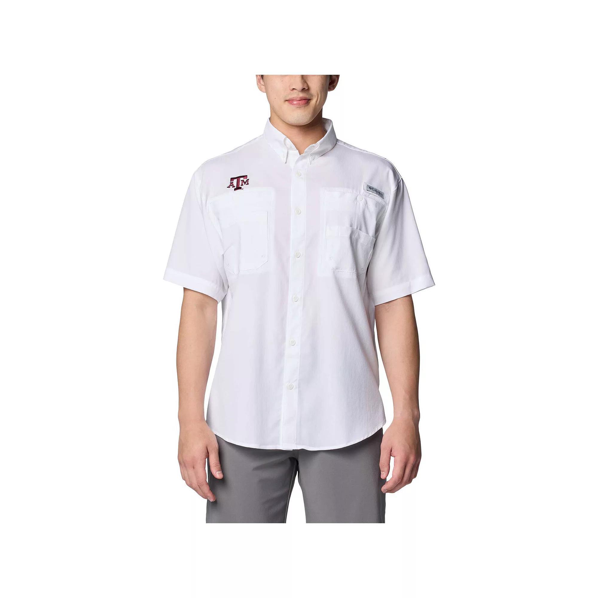 Men's Columbia White Texas A&M Aggies PFG Tamiami Omni-Shade Button-Down Shirt, Size: Large Product Image
