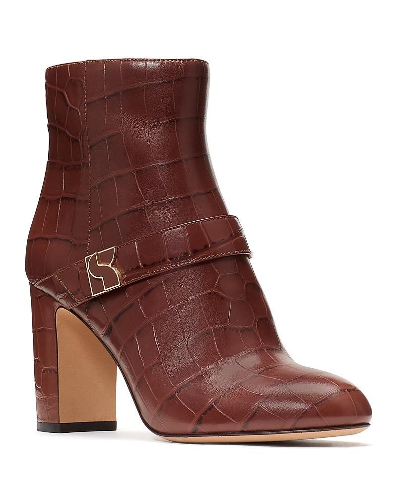 Womens Casual Dakota Croc-Embossed Leather Booties Product Image
