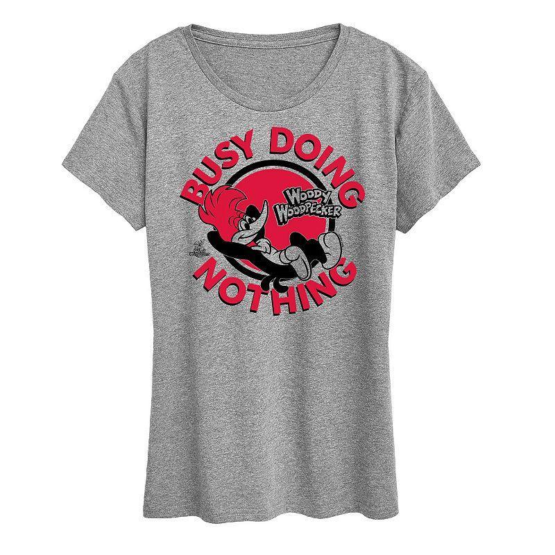 Womens Woody Woodpecker Doing Nothing Graphic Tee, Girls Grey Gray Product Image
